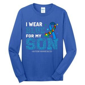 I Wear Blue For My Son Autism Awareness Month Tall Long Sleeve T-Shirt