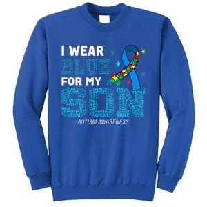 I Wear Blue For My Son Autism Awareness Month Tall Sweatshirt