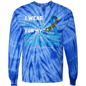 I Wear Blue For My Son Autism Awareness Month Tie-Dye Long Sleeve Shirt