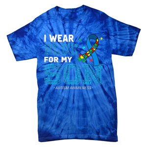 I Wear Blue For My Son Autism Awareness Month Tie-Dye T-Shirt