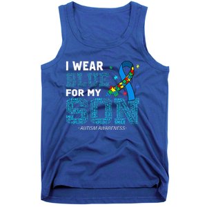 I Wear Blue For My Son Autism Awareness Month Tank Top