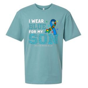 I Wear Blue For My Son Autism Awareness Month Sueded Cloud Jersey T-Shirt