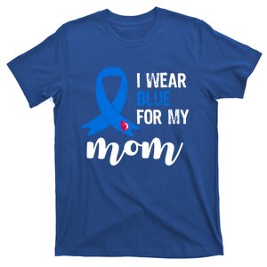 I Wear Blue For My Mom Diabetes Awareness Funny Gift T-Shirt