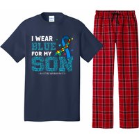 I Wear Blue For My Son Autism Awareness Month Mom Dad Pajama Set