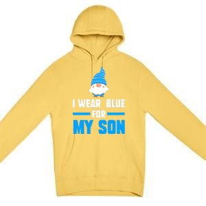 I Wear Blue For My Son Autism Cute Gift Premium Pullover Hoodie