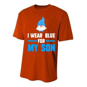 I Wear Blue For My Son Autism Cute Gift Performance Sprint T-Shirt