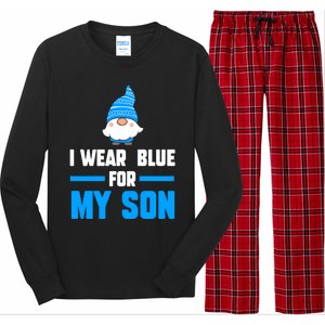 I Wear Blue For My Son Autism Cute Gift Long Sleeve Pajama Set