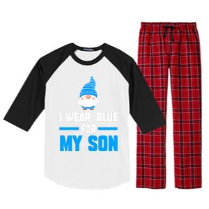 I Wear Blue For My Son Autism Cute Gift Raglan Sleeve Pajama Set