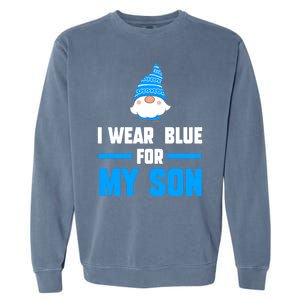 I Wear Blue For My Son Autism Cute Gift Garment-Dyed Sweatshirt