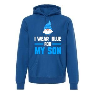 I Wear Blue For My Son Autism Cute Gift Premium Hoodie