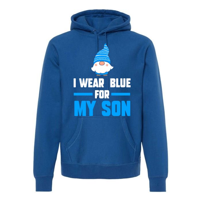 I Wear Blue For My Son Autism Cute Gift Premium Hoodie