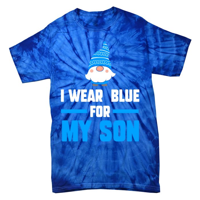 I Wear Blue For My Son Autism Cute Gift Tie-Dye T-Shirt