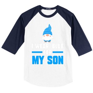 I Wear Blue For My Son Autism Cute Gift Baseball Sleeve Shirt