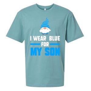 I Wear Blue For My Son Autism Cute Gift Sueded Cloud Jersey T-Shirt