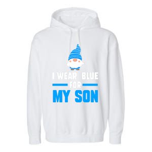 I Wear Blue For My Son Autism Cute Gift Garment-Dyed Fleece Hoodie