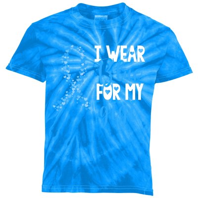 I Wear Blue For My Gigi Colon Cancer Awareness Support Gift Kids Tie-Dye T-Shirt