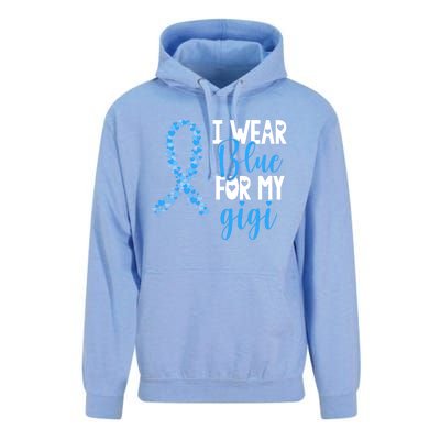 I Wear Blue For My Gigi Colon Cancer Awareness Support Gift Unisex Surf Hoodie