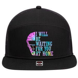 I Will Be Waiting For You At Home Softball Catcher Cute Gift 7 Panel Mesh Trucker Snapback Hat