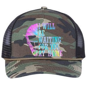 I Will Be Waiting For You At Home Softball Catcher Cute Gift Retro Rope Trucker Hat Cap