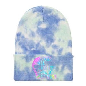 I Will Be Waiting For You At Home Softball Catcher Cute Gift Tie Dye 12in Knit Beanie