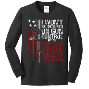 I WonT Be Lectured On Gun Control By An Administration Back Kids Long Sleeve Shirt