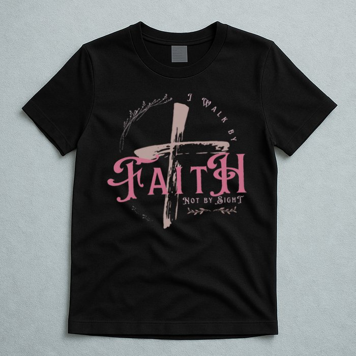 I Walk By Faith Not By Sight 2 Corinthians 57 Christian T-Shirt