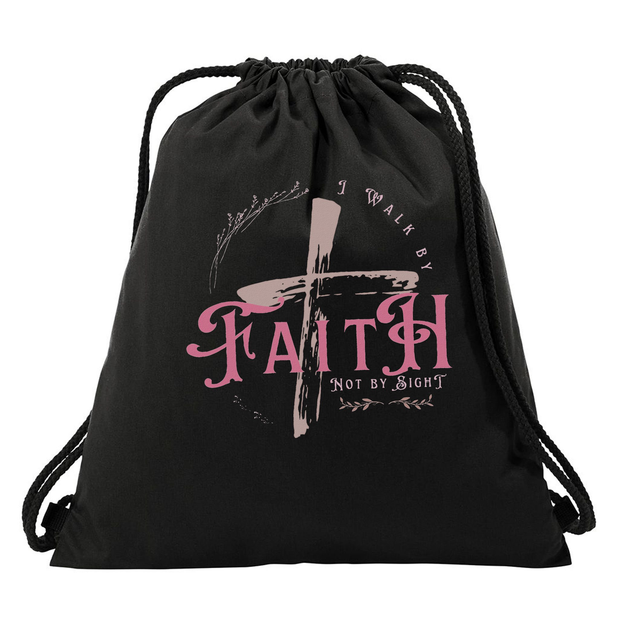 I Walk By Faith Not By Sight 2 Corinthians 57 Christian Drawstring Bag