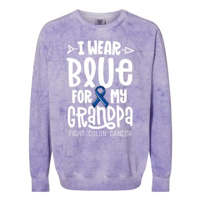 I Wear Blue For My Grandma Blue Colon Cancer Awareness Gift Colorblast Crewneck Sweatshirt