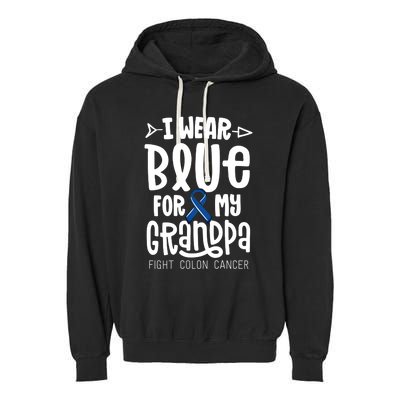 I Wear Blue For My Grandma Blue Colon Cancer Awareness Gift Garment-Dyed Fleece Hoodie