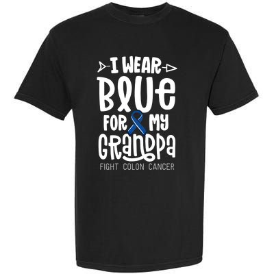 I Wear Blue For My Grandma Blue Colon Cancer Awareness Gift Garment-Dyed Heavyweight T-Shirt