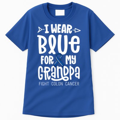 I Wear Blue For My Grandma Blue Colon Cancer Awareness Gift Tall T-Shirt