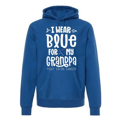 I Wear Blue For My Grandma Blue Colon Cancer Awareness Gift Premium Hoodie