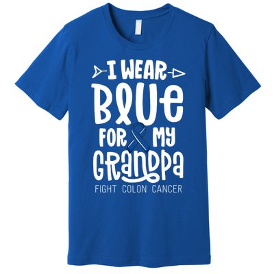 I Wear Blue For My Grandma Blue Colon Cancer Awareness Gift Premium T-Shirt