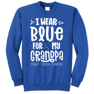 I Wear Blue For My Grandma Blue Colon Cancer Awareness Gift Tall Sweatshirt