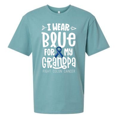 I Wear Blue For My Grandma Blue Colon Cancer Awareness Gift Sueded Cloud Jersey T-Shirt