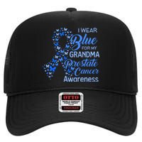 I Wear Blue For My Grandma Prostate Cancer Awareness High Crown Mesh Back Trucker Hat