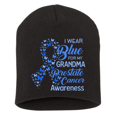 I Wear Blue For My Grandma Prostate Cancer Awareness Short Acrylic Beanie