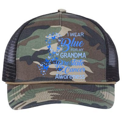 I Wear Blue For My Grandma Prostate Cancer Awareness Retro Rope Trucker Hat Cap