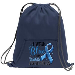 I Wear Blue For Diabetes Awareness Sweatshirt Cinch Pack Bag