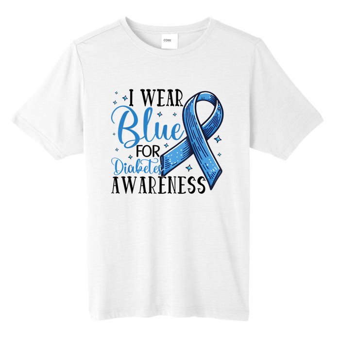 I Wear Blue For Diabetes Awareness Tall Fusion ChromaSoft Performance T-Shirt