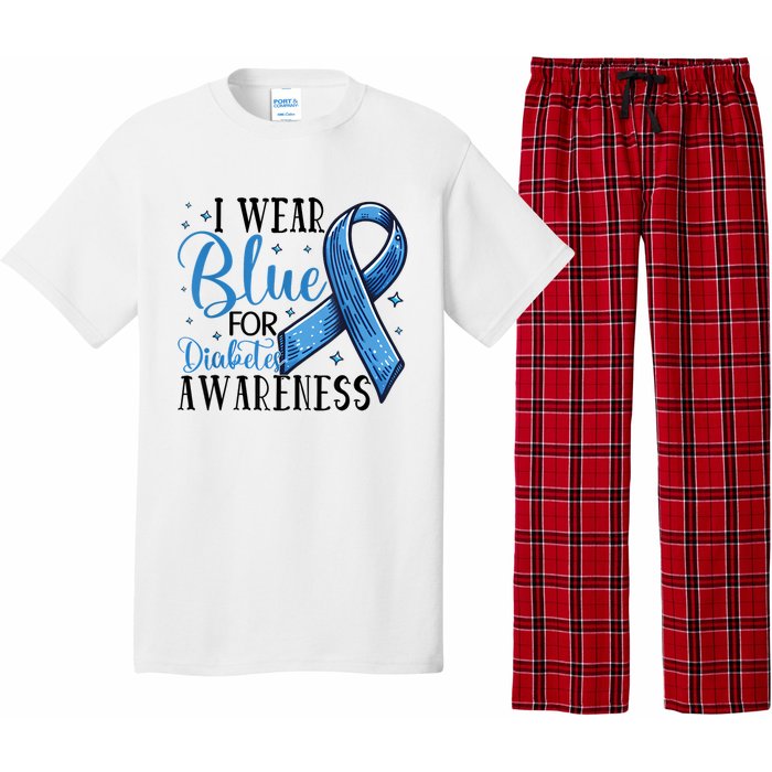 I Wear Blue For Diabetes Awareness Pajama Set