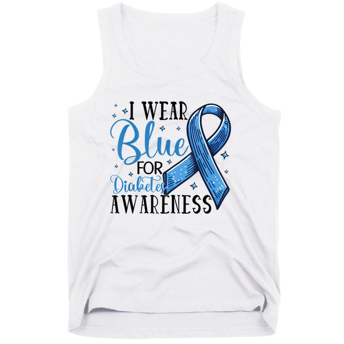 I Wear Blue For Diabetes Awareness Tank Top