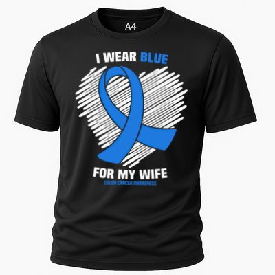 I Wear Blue For My Wife Colon Cancer Awareness Cool Gift Performance Shirt
