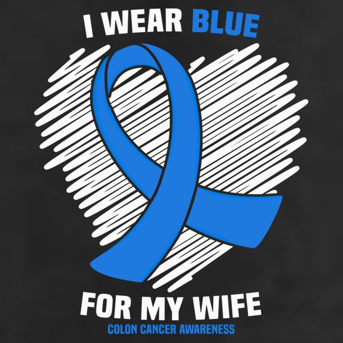 I Wear Blue For My Wife Colon Cancer Awareness Cool Gift Beanie