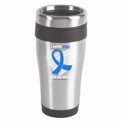 I Wear Blue For My Wife Colon Cancer Awareness Cool Gift 16oz Travel Tumbler