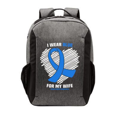 I Wear Blue For My Wife Colon Cancer Awareness Cool Gift Vector Backpack