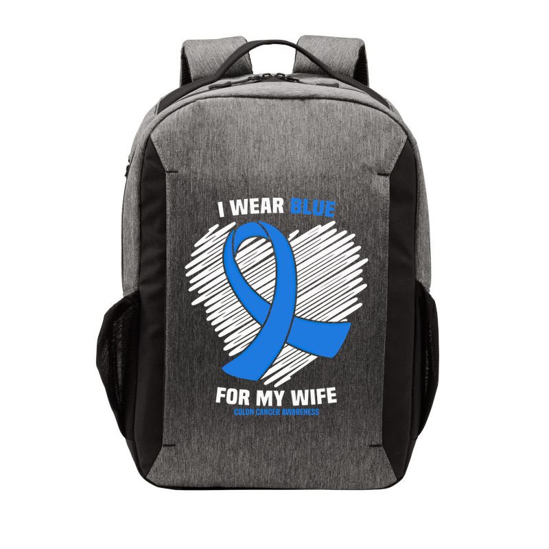 I Wear Blue For My Wife Colon Cancer Awareness Cool Gift Vector Backpack