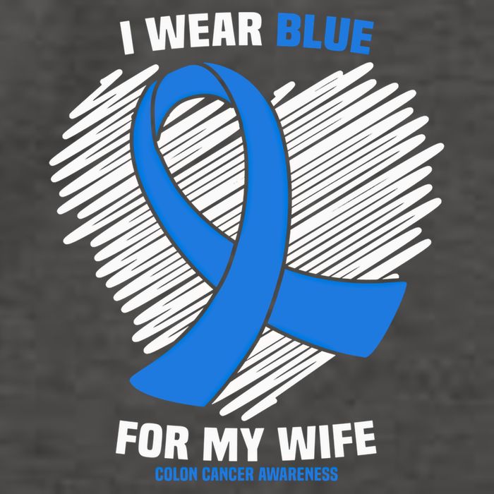 I Wear Blue For My Wife Colon Cancer Awareness Cool Gift Vector Backpack