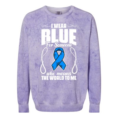 I Wear Blue Diabetes Warrior Diabetic Diabetes Awareness Gift Colorblast Crewneck Sweatshirt