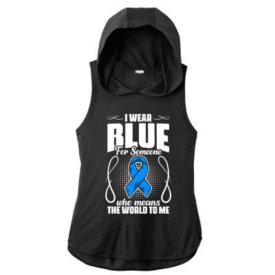 I Wear Blue Diabetes Warrior Diabetic Diabetes Awareness Gift Ladies PosiCharge Tri-Blend Wicking Draft Hoodie Tank